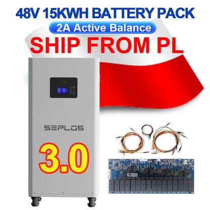 Poland 3.0 Mason Seplos Case BMS Lifepo4 Battery 48V 280AH 304AH 310AH 320AH Power Bank 2A Balancer Rechargeable Solar