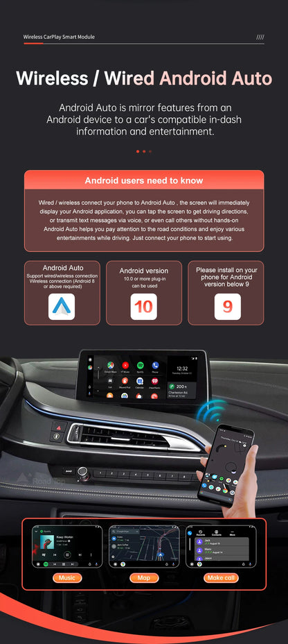 Wireless CarPlay Android Auto pentru sistemul BMW i8 I12 NBT 2014-2018, cu Mirror Link AirPlay Car Play Funcții