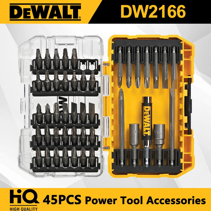 DEWALT Set de 45 bucăți de șurubelniță cu priză și cablu prelungitor Accesorii pentru scule electrice DW2166