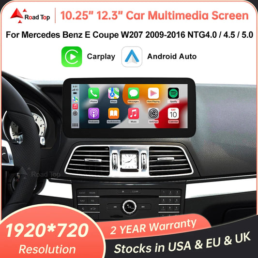 Multimedia Display Screen For Benz E Coupe W207 2009-2016 NTG4.0/4.5/5.0 Wireless Carplay Android Auto Radio Navigation Airplay