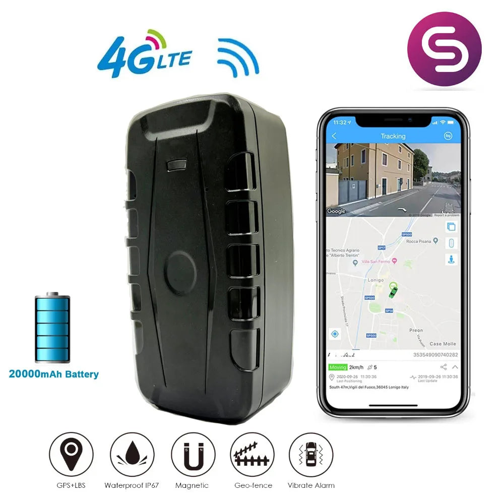 TKSTAR TK918 4G Tracker GPS pentru mașină Localizator GPRS pentru vehicule magnetice 20000mAh Timp de așteptare lung Impermeabil Alarma de șoc Aplicație gratuită