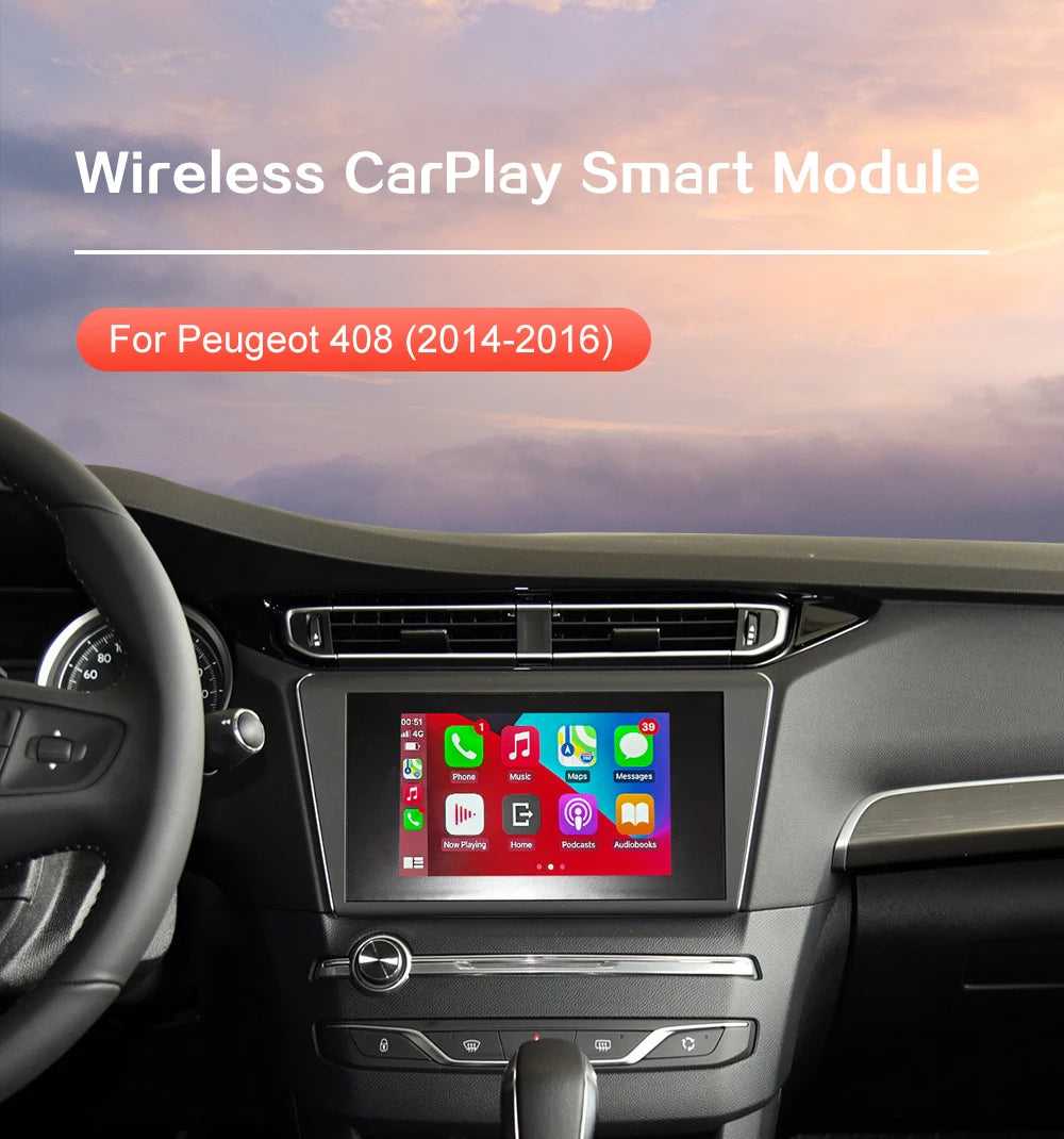 Wireless CarPlay for Peugeot 408 508 2008 2014 2015 2016 7" screen Android Auto accessory Mirror Link AirPlay Car Play Function