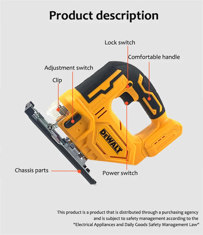 Scie courbe sans fil Dewalt 2700 tr/min Réglage de coupe à 45 degrés pour le travail du bois Outils électriques spéciaux pour batteries Dewalt 20 V