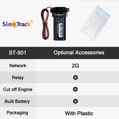 SinoTrack Meilleur traceur GPS ST-901 Dispositif de suivi de véhicule Étanche Moto Voiture GPS GSM SMS Localisateur avec suivi en temps réel