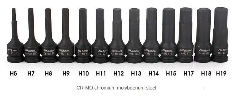 1/2 Adaptor universal pentru cheie cu impact Adaptor pentru cheie Cr-MO Set chei Set chei priză cu cap hexagonal Air Impact Craftsman H5-H19