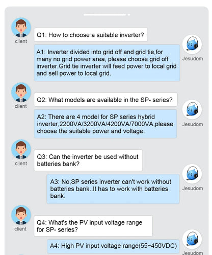 SP Hybrid Solar Inverter 7KW MPPT 48V Pure Sine Wave Inverter 230VAC Max PV 450V Build in 110A MPPT Charger Controller