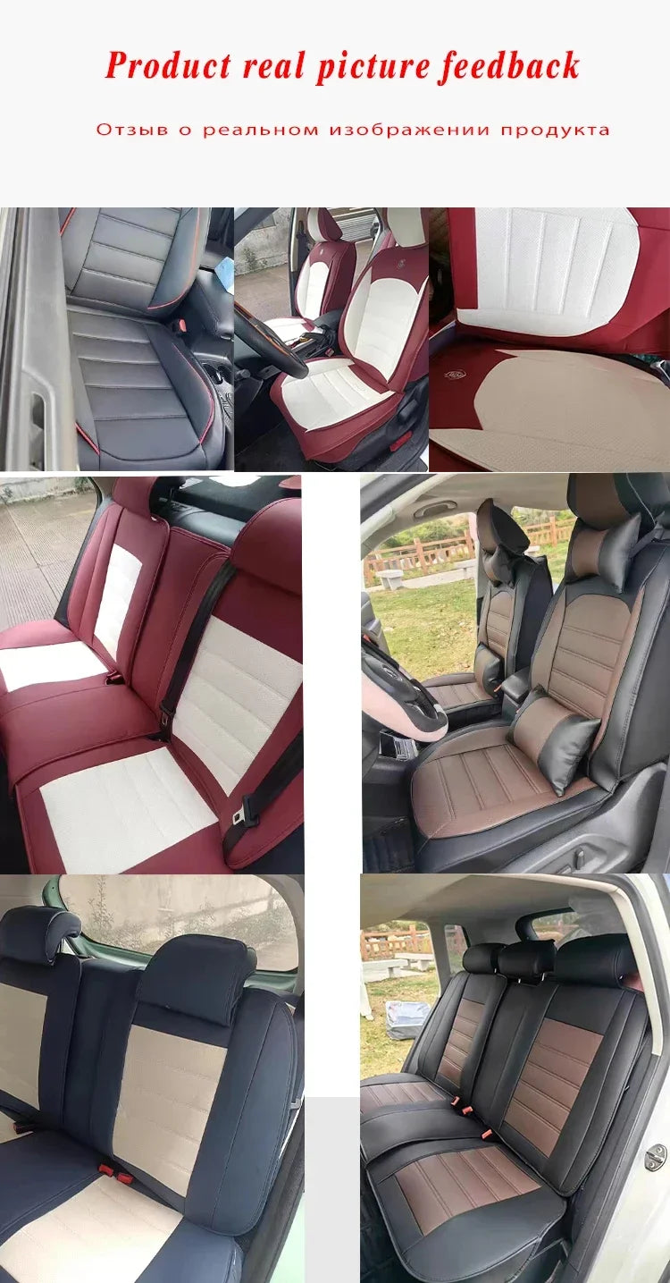 Full Set Car Seat Covers PU Leather Front&Rear Split Bench Protector Four Season Universal Fit Most Car SUV Car Accessories