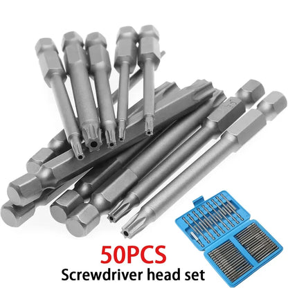 50/36pcs 75mm Extra Long Reach Bit Set Security Magnetic Screwdriver Bits Torx Star Hex Bit Security Bit Set CRV Screwdriver Bit