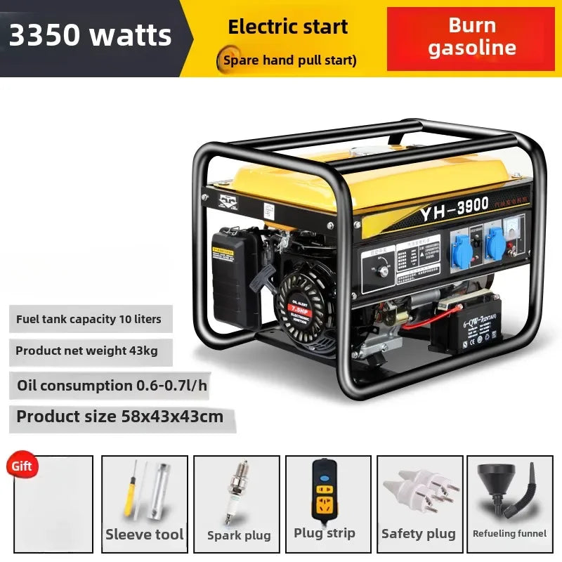 Gasoline generator 220V household small single three-phase 380 volts dual voltage 5KW6/8/10 kW frequency conversion outdoor