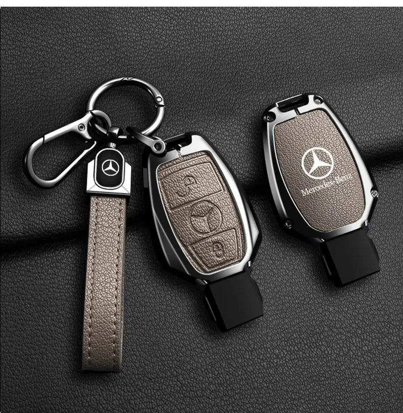 Leather Car Key Case Cover Holder Protector For Mercedes Benz A B C E Class GLS GLA GLK GLC CLS CLA AMG W204 W205 W212 W463 W176