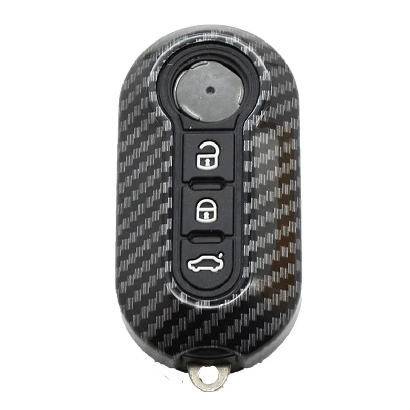 3 Buttons Carbon ABS Car  Folding Key Case Cover for Fiat Ducato 500 500L Panda Grande Punto Lancia Musa Remote Key Shell