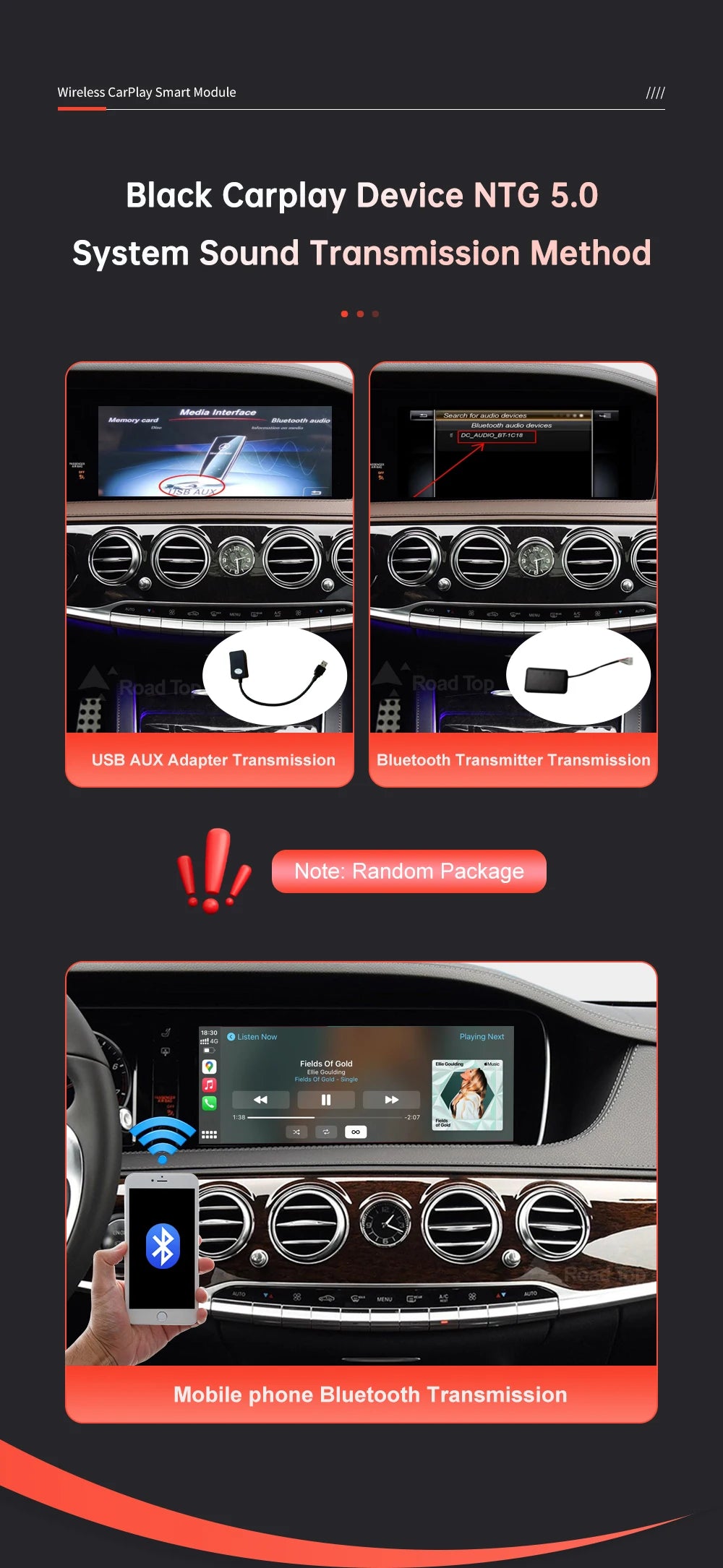 Wireless CarPlay for Mercedes Benz S-Class W222 W217 2014-2018 with Android Auto Mirror Link AirPlay Car Play Functions