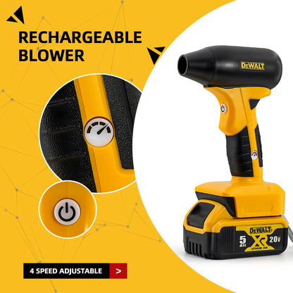 Dewalt Souffleur turbo électrique sans balais, ventilateur à jet, sèche-linge pour voiture, 130 000 tr/min, outil de soufflage de poussière portatif, dépoussiéreur électrique puissant