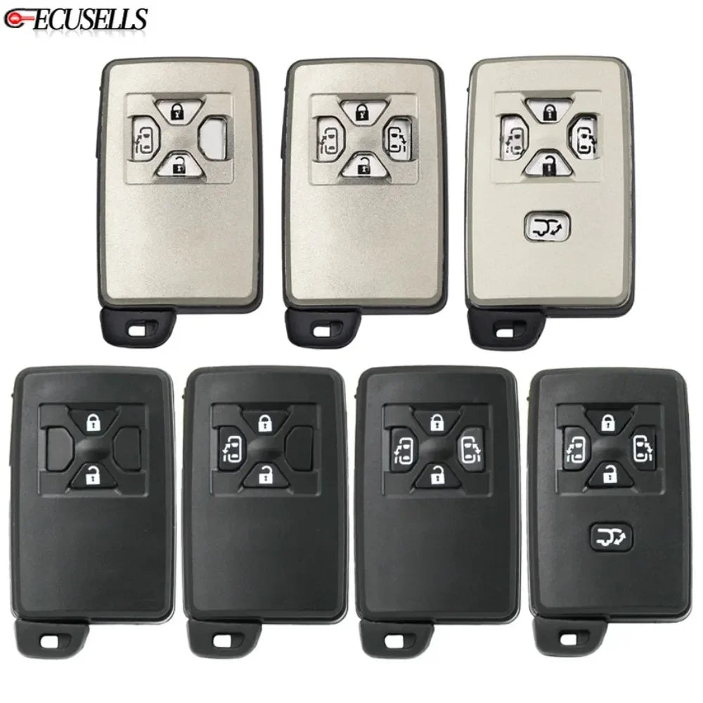 Ecusells 2/3/4/5 Button Smart Remote Car Key Shell Case Housing Cover Uncut Blade For Toyota Reiz Avalon Previa Alphard Prius