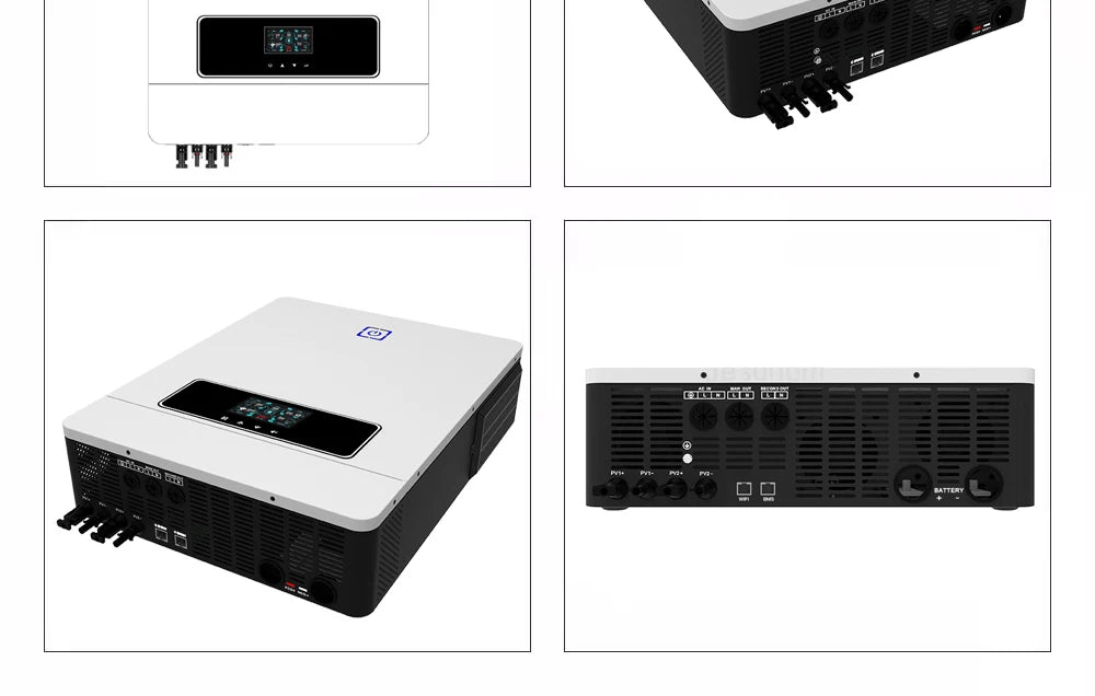 Dual Output On/Off Grid Solar Inverter4.2KW 24V 6.2KW 48V10.2KW With BMS Ports Dual MPPT PV Input Pure Sine Wave Hybrid Inverter