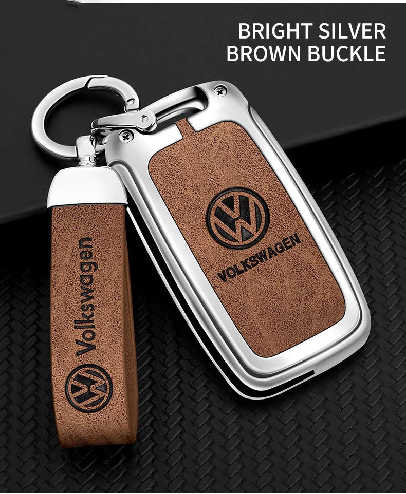 Leather Car Remote Key Case Protector Cover For Volkswagen VW Polo Tiguan Golf Jetta Beetle Eos Scirocco Up Transporter Sharan