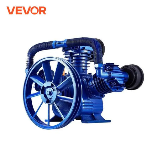 VEVOR 10HP Air Compressor Pump Head 90PSI 3-Cylinder Oil Lubricated Air Compressor Piston Head Dual Stage V-Type Air Compressor