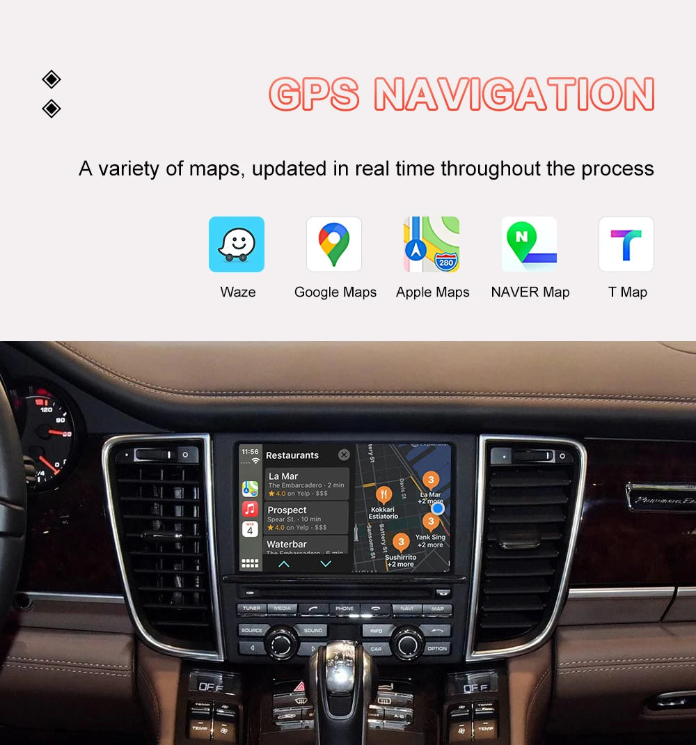 Wireless CarPlay pentru Porsche Macan Cayman Cayenne Panamera Android Auto Mirror Link Funcția de accesorii AirPlay