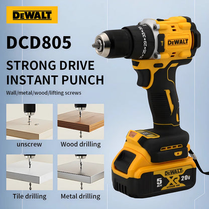 DEWALT DCD805 Unealta electrica fara perii Burghiu electric reincarcabila 20V 10mm Surubelnita fara baterie Cheie cu impact Instrument de gaurit compact