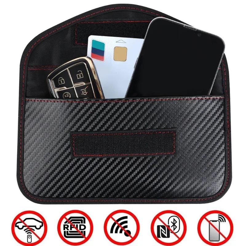 Sac de blocage de signal pour clés de voiture, sac de protection Faraday pour blocage de télécommande, pochette pour clés, étui à clés avec verrouillage sécurisé