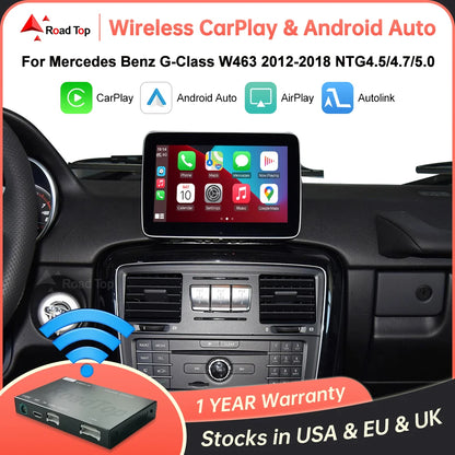 Road Top Wireless CarPlay Android Auto module for Mercedes Benz G-Class W463 2012-2018  G63 G65 AMG G500 NTG4.5 NTG4.7 NTG5.0