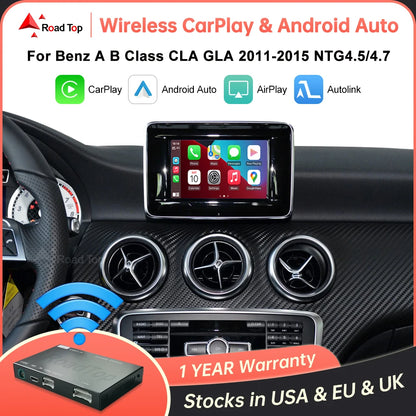 Road Top Wireless CarPlay For Mercedes Benz A B Class W176 W246 CLA GLA 2013-2015, with Android Auto AirPlay Car Play Functions