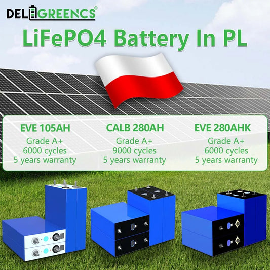 Poland Lifepo4 Grade A Power Bank  12V 24V 48V EVE105AH 280AH CALB 280AH 300AH Battery 9000 cycles Lifepo4 Battery  For Solar