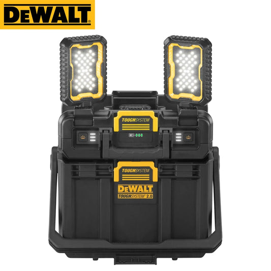 DEWALT DWST08061 2.0 TOUGHSYSTEM Lumină de lucru reglabilă cu depozitare 2 în 1 cu capete LED Cutie compactă de depozitare