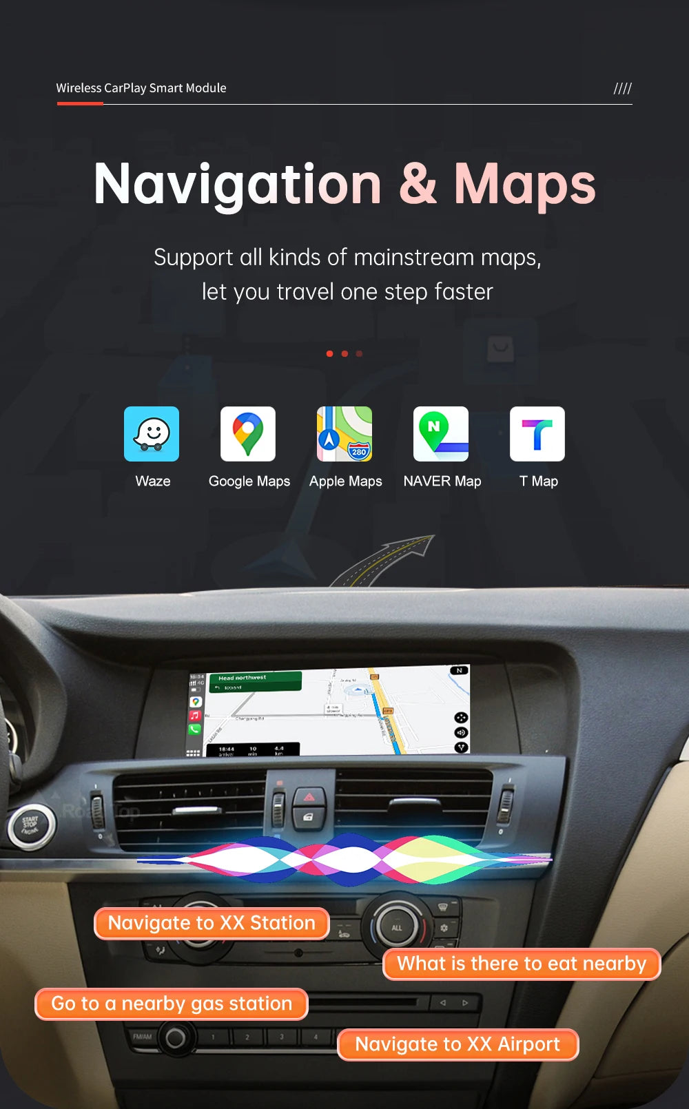 Wireless CarPlay pentru BMW CIC,NBT,sistem EVO X3 F25 G01 X4 F26 2011-2020 cu Android Mirror Link AirPlay Car Play Funcție