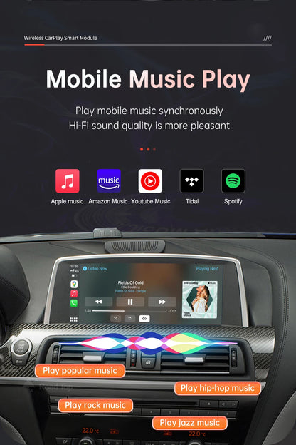 Road Top Wireless CarPlay pentru BMW Seria 6 F06 F12 F13 G32 2010-2020 CIC NBT EVO cu Android Auto Mirror Link Funcții AirPlay