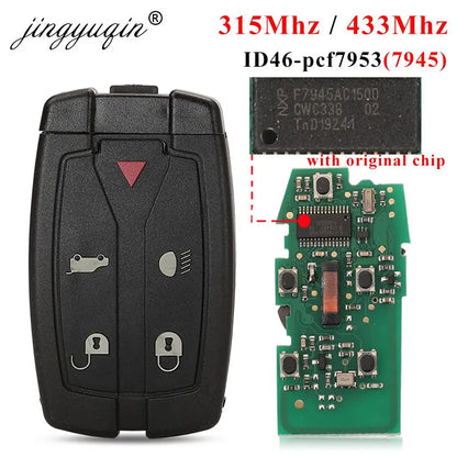 jingyuqin For Land Rover Freelander 2 Smart Remote control Car Key 315Mhz /433 Mhz PCF7945A WJZ 5 Button With Small Uncut Blade