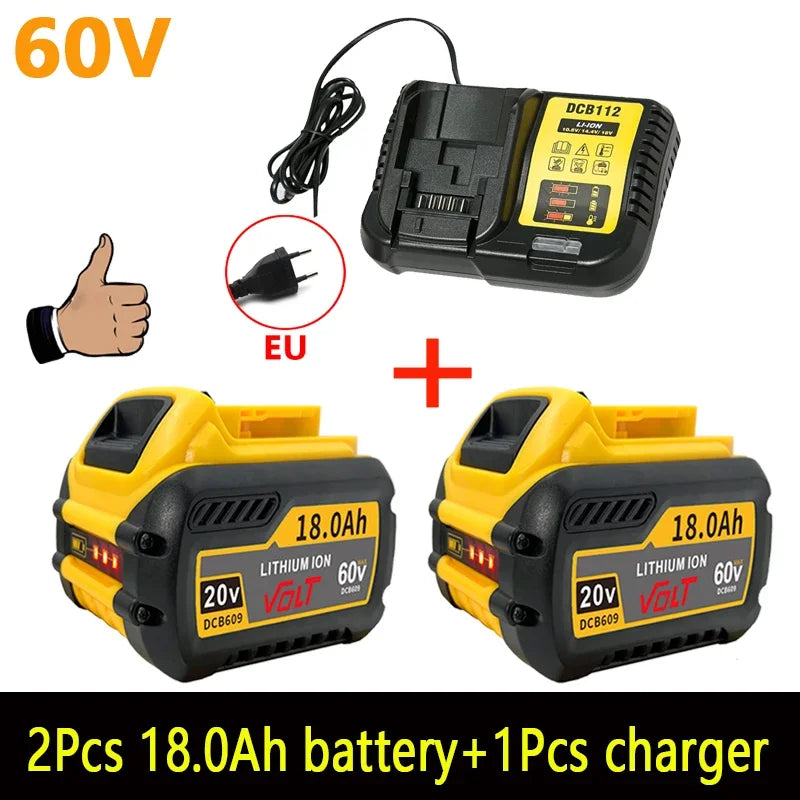 DCB209 MAX Flex volt. Pentru baterie originală Dewalt DCB606 DCB205 DCB206 DCB209 DCB182 Baterie pentru scule electrice 20V/60V Baterie 18000mAh