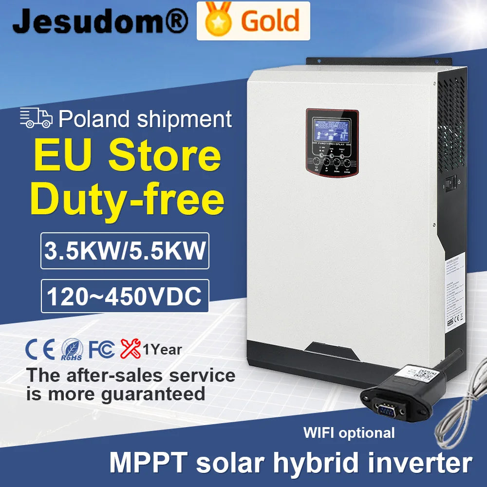 Hybrid Solar Inverter 48v 5.5kw 220v Pure wave 120-450VDC Mppt Solar Charge Controller With Wifi 24v 3.5kw Inverter Solar