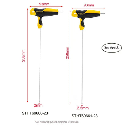 Stanley Extra Long T handle Allen keys Set 8mm 7mm 6mm 5mm 4mm 3mm 2.5mm 2mm Hexagonal Key Ball Tips Professional Screwdriver