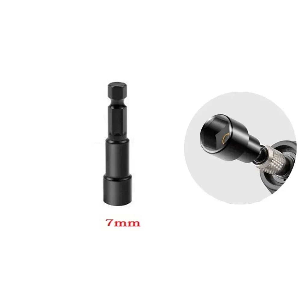 6-19mm Priză de impact Șurubelniță cu piuliță magnetică Adaptor priză adâncă 1/4 inch Capete cheie hexagonală Instrument de reparare a burghiului electric