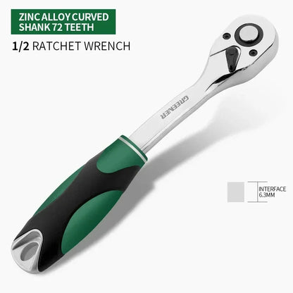 Multi-funtion Socket Wrench 1/4 3/8 1/2 Inch Ratchet Wrench Tool DIY Hand Tool Ratchet Handle Wrench  90-Tooth Drive Ratchet