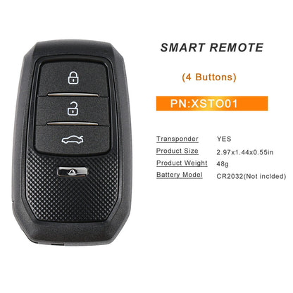 1PC The New Xhorse Universal VVDI 4D Intelligent Remote Key XSTO03EN Is Suitable For Toyota XM38 8A 4A Remote Control Key