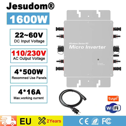 Tensiune de intrare PV 22~60V AC Ieșire 110V/230V Auto.WVC600W/700W/800W Micro invertor solar de legătură cu rețea cu monitor WIFI mufă UE