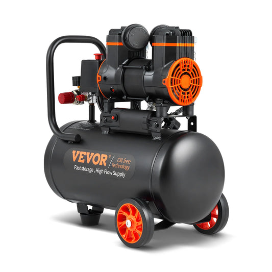 VEVOR 900w Air Compressor 90PSI Oil Free Air Compressor 70dB Ultra Quiet Compressor for Auto Repair/Tire Inflation/Spray Paint