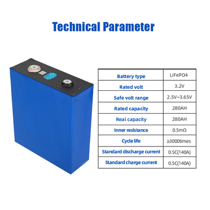 LifePo4 280Ah Grade A Batteries Poland Stock Battery 6000 Cycles Lifepo4 Battery 12V 48V Rechargable Battery For Solar