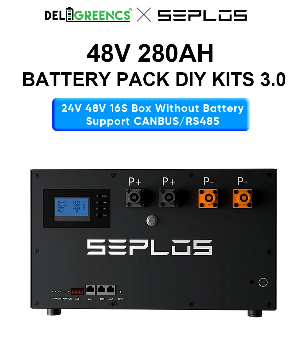 Poland Lifepo4 Battery 48V Stacked Battery Kits Case 280AH 310AH 320AH 3.0 Seplos BMS 2A Active Balancer Solar D eye  G rowatt