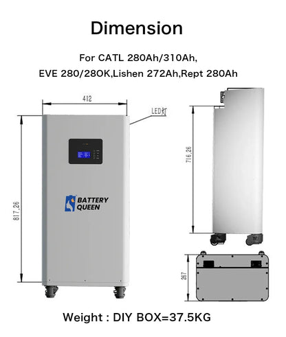 Polonia Lifepo4 14.5KWH EVE280K GradeA+ 8000 de cicluri 3.0 Seplos Kit de baterii DIY Pachet de baterii Fără echilibru activ Solar de acasă