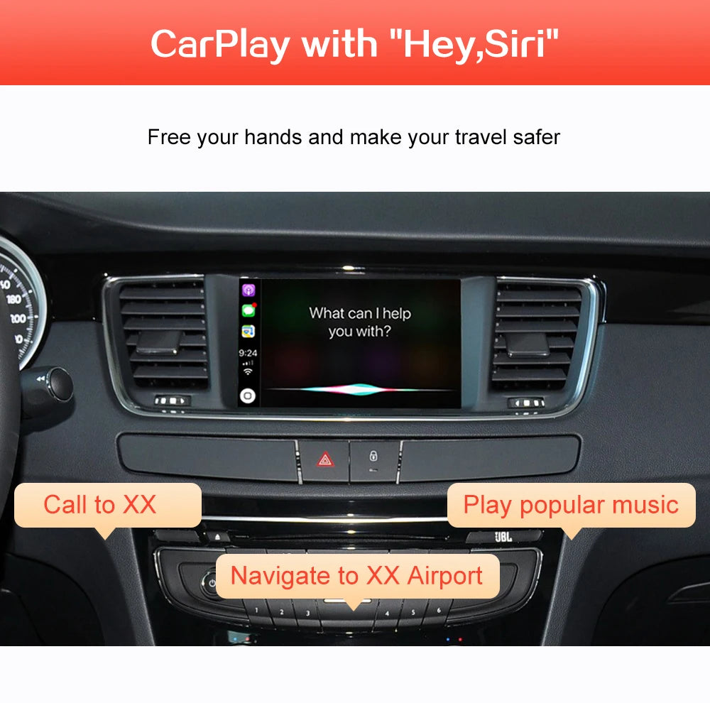 Wireless CarPlay pentru Peugeot 508 2008 408 2014-2016 Ecran 7“ cu Android Auto Mirror Link Accesoriu AirPlay Car Play