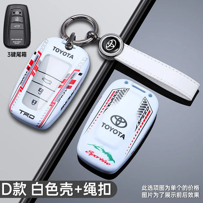 Racing Style Design Car Key Case Key Auto Accessory For Toyota CHR Prado 2017 2018 Prius Camry Corolla RAV4 2017 2018 2019 2020