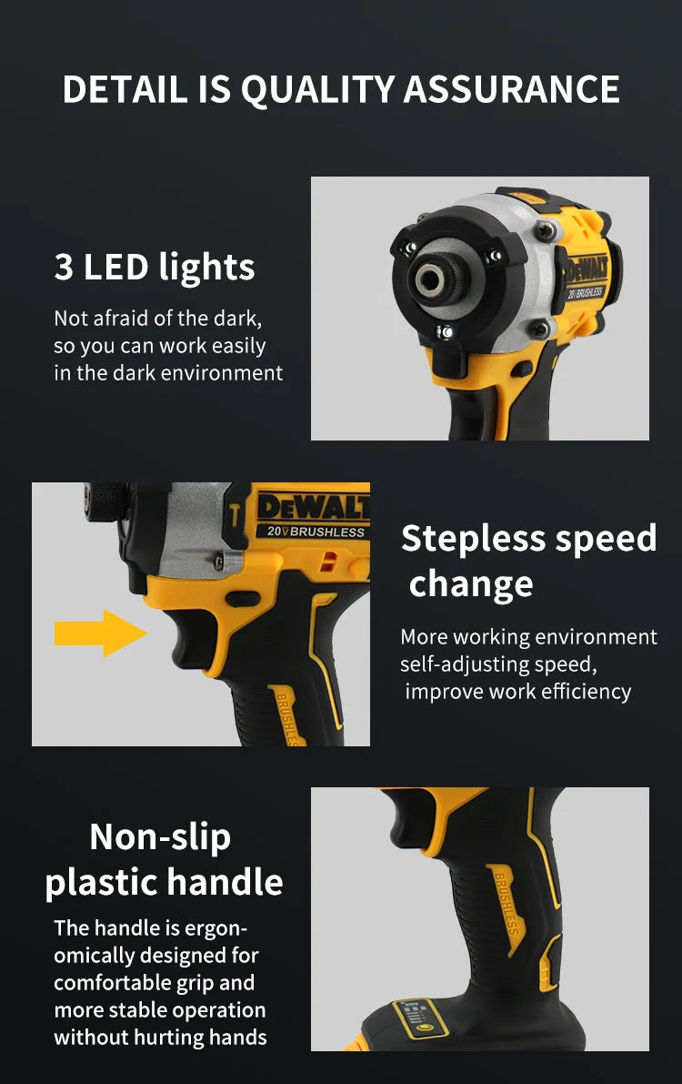 Mașină de găurit compactă cu acumulator DEWALT DCF860, baterie de 20 V, fără perii, cu perii, unelte electrice