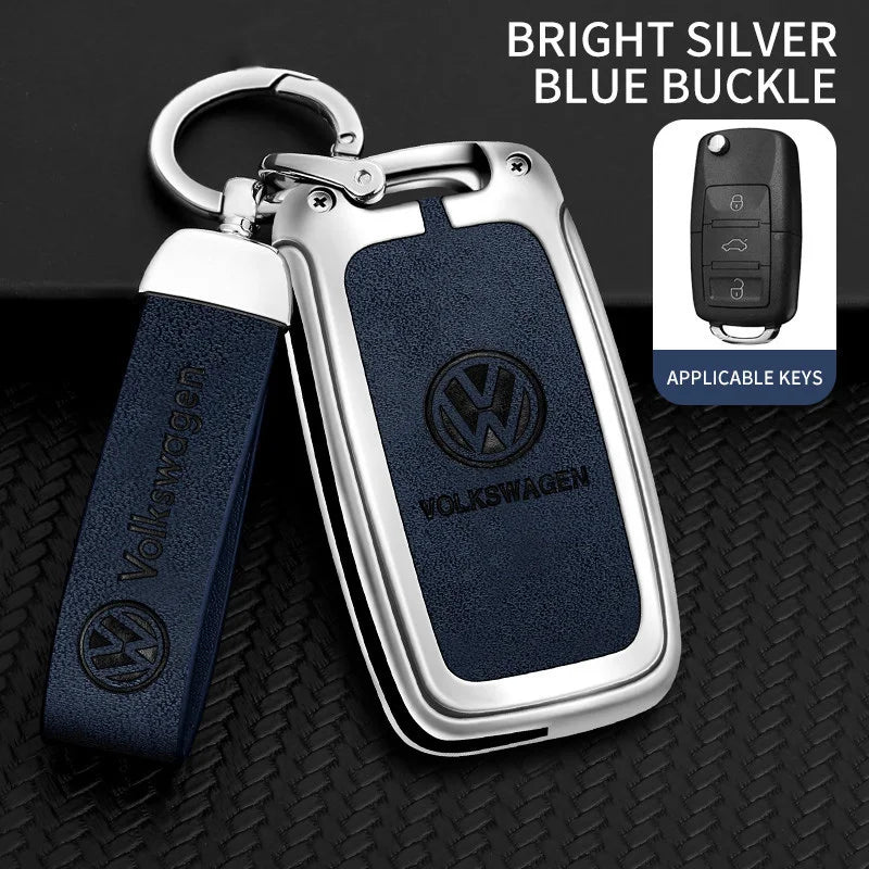 Leather Car Remote Key Case Protector Cover For Volkswagen VW Polo Tiguan Golf Jetta Beetle Eos Scirocco Up Transporter Sharan