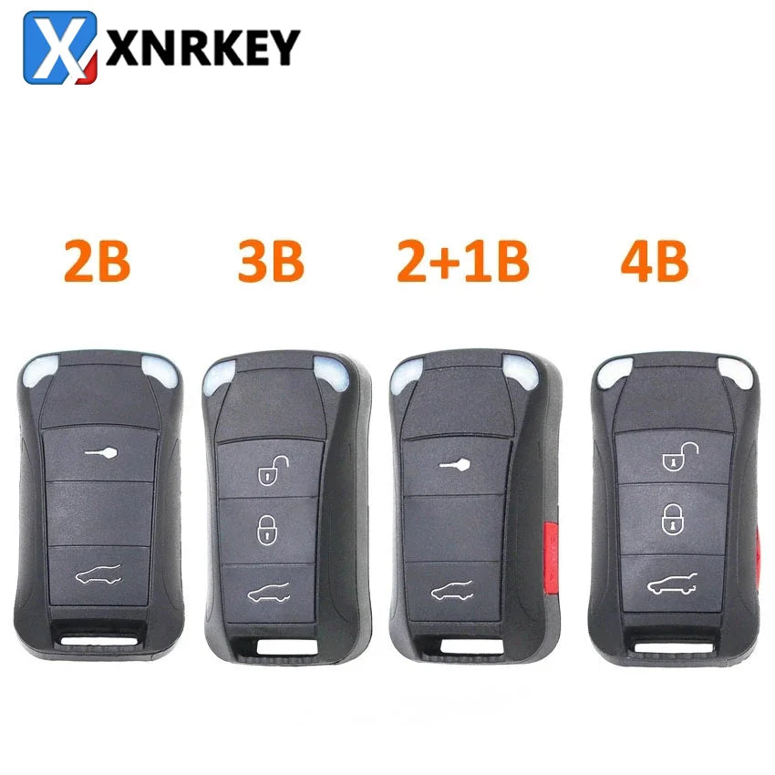 XNRKEY 2/4/3+1 boutons Flip Remote Key Shell Fob pour Porsche Cayenne 2003+ lame HU66 non coupée étui de clé de voiture à distance pliable