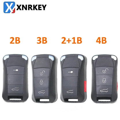 XNRKEY 2/4/3+1 boutons Flip Remote Key Shell Fob pour Porsche Cayenne 2003+ lame HU66 non coupée étui de clé de voiture à distance pliable