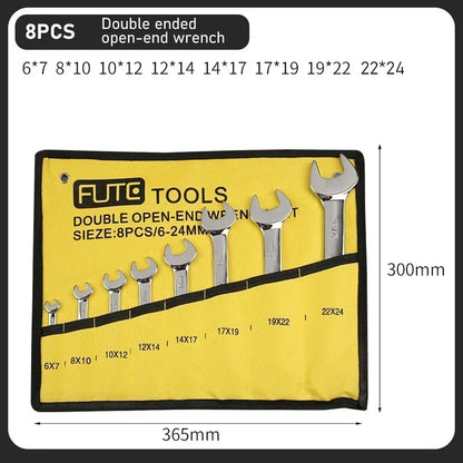 FUTE Ratcheting Combination Wrench Set 6-32 6-27 6-24 Metric Flex Head CRV Spanner Bag Gear Spanner Set Car Key Repair Tool