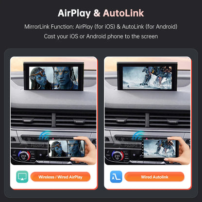 Road Top Wireless CarPlay Android Auto for Audi Q7 2016-2019 with Mirror Link AirPlay Reverse Camera Car Play Functions